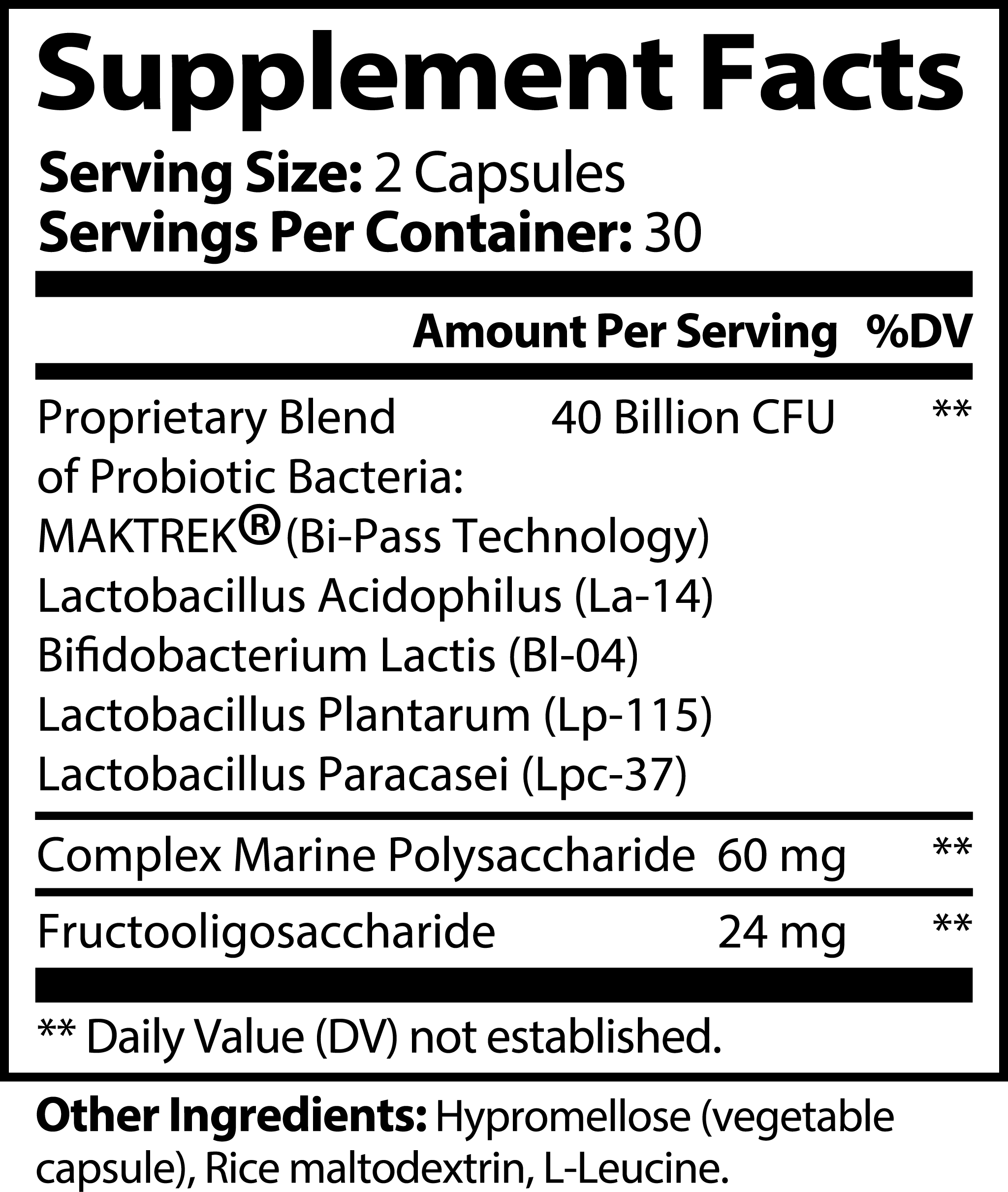 Probiotic 40 Billion CFU with Prebiotics